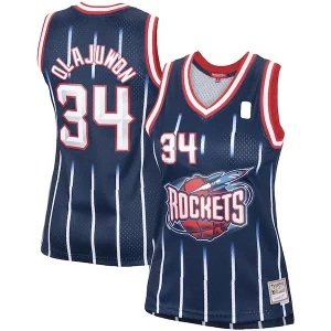 Resistente Hakeem Olajuwon Houston Rockets Women's Hardwood Classics Swingman Jersey Navy/Red