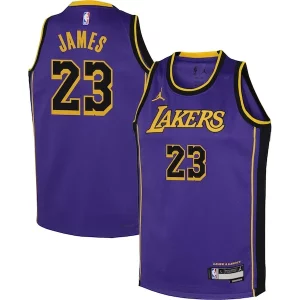 Incantevole Trendy LeBron James Los Angeles Lakers Jordan Brand Youth Performance Swingman Jersey Statement Purple