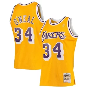 Meraviglioso Shaquille O'Neal Los Angeles Lakers 1996/97 Hardwood Classics Swingman Jersey Gold/Purple/Royal