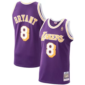 Prestigioso Splendido Lussuoso Men's Los Angeles Lakers Kobe Bryant Purple 1996/97 Hardwood Classics Authentic Jersey/Gold/Royal