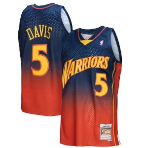 Fantastico Gorgeous Baron Davis Golden State Warriors 2006/07 Hardwood Classics Fadeaway Swingman Player Jersey Navy/Orange