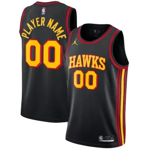 Cool Atlanta Hawks Jordan Brand Swingman Custom Jersey Statement Edition Black
