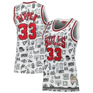 Delizioso Scottie Pippen Chicago Bulls Women's 1997 Doodle Swingman Jersey White