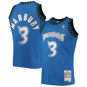 Elegante Accattivante Attraente Stephon Marbury Minnesota Timberwolves 1996/97 Hardwood Classics Swingman Jersey Blue