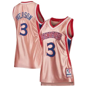 Comodo Allen Iverson Philadelphia 76ers Women's 75th Anniversary Rose Gold 1996 Swingman Jersey Pink