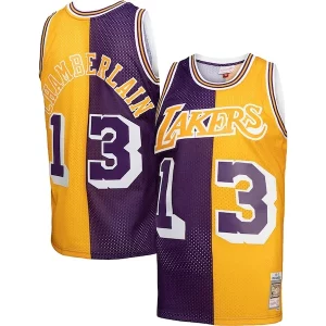 Moderno Versatile Carino Wilt Chamberlain Los Angeles Lakers Hardwood Classics 1971/72 Split Swingman Jersey Purple/Gold