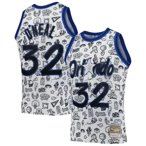 Accattivante Shaquille O'Neal Orlando Magic 1994/95 Hardwood Classics Doodle Swingman Player Jersey White