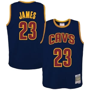 Elegante Pratico Attraente LeBron James Cleveland Cavaliers Youth 2008/09 Hardwood Classics Swingman Jersey Navy