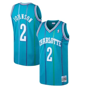 Versatile Larry Johnson Charlotte Hornets 1992/93 Hardwood Classics Swingman Jersey Teal