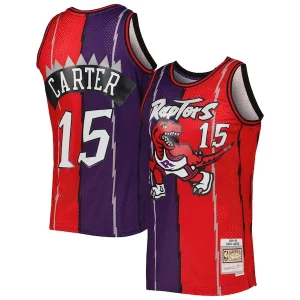 Lussuoso Vince Carter Toronto Raptors Hardwood Classics 1998/99 Split Swingman Jersey Purple/Red