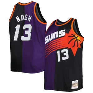 Fantastico Versatile Steve Nash Phoenix Suns Big & Tall Hardwood Classics 1996/97 Split Swingman Jersey Purple/Black