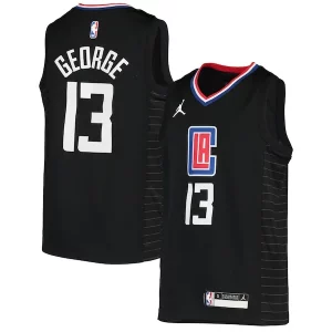 Resistente Paul George LA Clippers Jordan Brand Youth 2020/21 Swingman Player Jersey Black Statement Edition