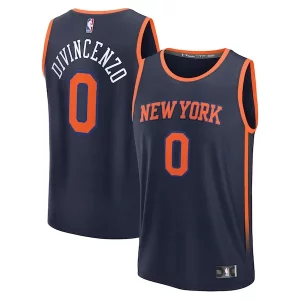 Accattivante Stupendo Donte DiVincenzo New York Knicks Fast Break Replica Player Jersey Statement Edition Navy