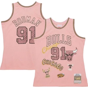 Duraturo Dennis Rodman Chicago Bulls 1997/98 Swingman Sidewalk Sketch Jersey Pink