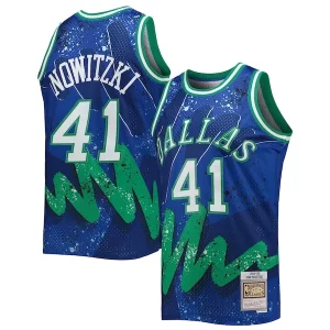 Versatile Elegante Dirk Nowitzki Dallas Mavericks Hardwood Classics 1998/99 Hyper Hoops Swingman Jersey Blue