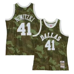 Magnifico Versatile Eccezionale Dirk Nowitzki Dallas Mavericks Hardwood Classics 1998/99 Ghost Green Swingman Jersey Camo