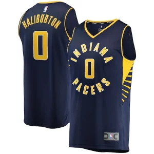 Cool Tyrese Haliburton Indiana Pacers Fast Break Replica Jersey Icon Edition Navy