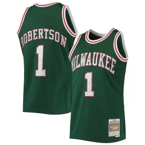 Ottimo Oscar Robertson Milwaukee Bucks 1996/97 Hardwood Classics NBA 75th Anniversary Diamond Swingman Jersey Green