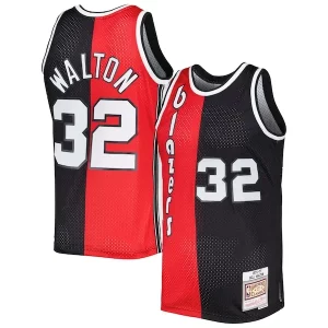 Carino Raffinato Bill Walton Portland Trail Blazers Hardwood Classics 1976/77 Split Swingman Jersey Red/Black