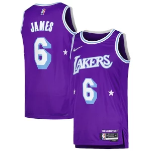 Lussuoso Comodo Magnifico LeBron James Los Angeles Lakers Nike Swingman Player Jersey City Edition Purple