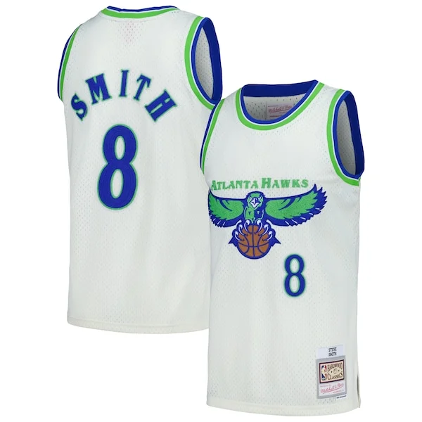 Pratico Prestigioso Steve Smith Atlanta Hawks Chainstitch Swingman Jersey Cream