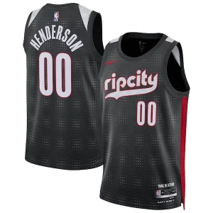 Meraviglioso Scoot Henderson Portland Trail Blazers Nike Unisex 2024/25 Swingman Player Jersey City Edition Black
