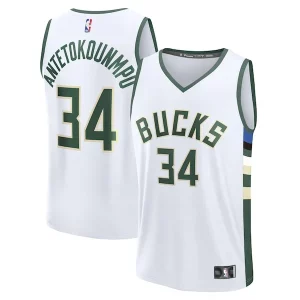 Comodo Incantevole Attraente Giannis Antetokounmpo Milwaukee Bucks Fast Break Replica Player Jersey Association Edition White