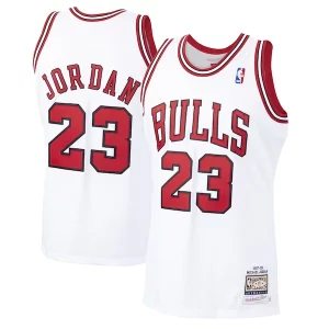 Versatile Michael Jordan Chicago Bulls 1997/98 Hardwood Classics Authentic Jersey White/Black/Scarlet