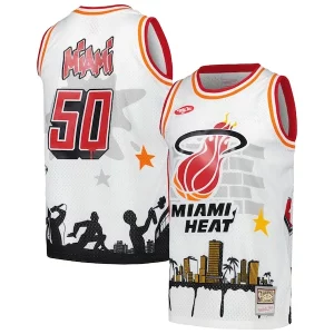 Stupendo Miami Heat x Tats Cru Hardwood Classics Fashion Jersey White