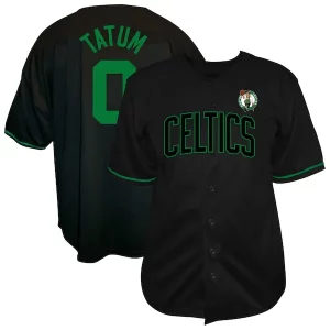 Fantastico Magnifico Delizioso Jayson Tatum Boston Celtics Profile Big & Tall Name & Number Button Up Jersey Black