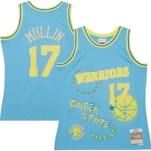 Splendido Chris Mullin Golden State Warriors 1993/94 Swingman Sidewalk Sketch Jersey Light Blue