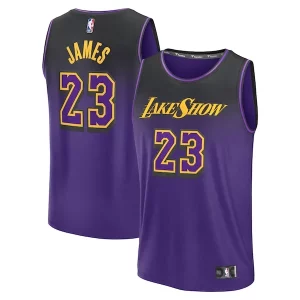 Raffinato Moderno LeBron James Los Angeles Lakers Youth 2024/25 Fast Break Player Jersey City Edition Purple