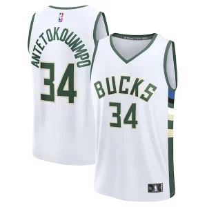 Bellissimo Stupendo Elegante Giannis Antetokounmpo Milwaukee Bucks Fast Break Replica Player Jersey Association Edition White