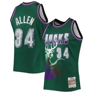 Robusto Elegante Sofisticato Ray Allen Milwaukee Bucks 1996/97 Hardwood Classics NBA 75th Anniversary Diamond Swingman Jersey Green