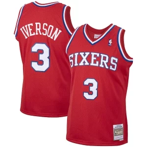 Eccezionale Allen Iverson Philadelphia 76ers 2001/02 Hardwood Classics Swingman Jersey Red/White