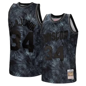 Versatile Hakeem Olajuwon Houston Rockets Hardwood Classics 1993/94 Tie Dye Swingman Jersey Black