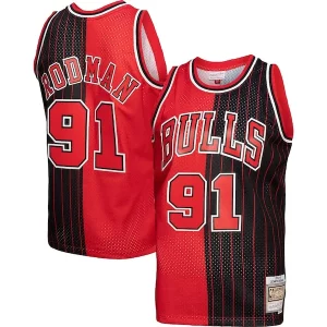 Prestigioso Carino Attraente Dennis Rodman Chicago Bulls Big & Tall Hardwood Classics 1995/96 Split Swingman Jersey Red/Black