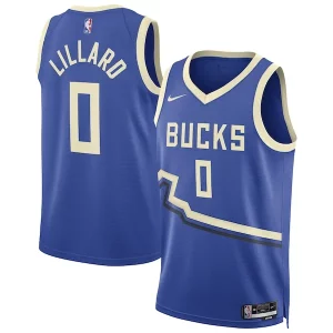 Meraviglioso Delizioso Classico Damian Lillard Milwaukee Bucks Nike Unisex 2024/25 Swingman Player Jersey City Edition Royal