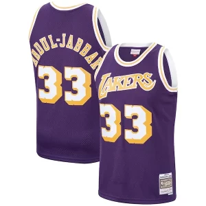 Comodo Raffinato Kareem Abdul Jabbar Los Angeles Lakers Hardwood Classics Swingman Jersey Purple/Gold