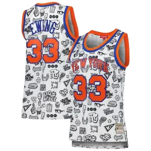 Gorgeous Meraviglioso Patrick Ewing New York Knicks Women's 1991 Doodle Swingman Jersey White