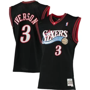 Splendido Fascinante Versatile Allen Iverson Philadelphia 76ers 2000/01 Big & Tall Hardwood Classics Swingman Jersey Black/Red/Royal/White