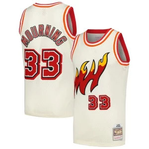 Resistente Stupendo Alonzo Mourning Miami Heat Chainstitch Swingman Jersey Cream