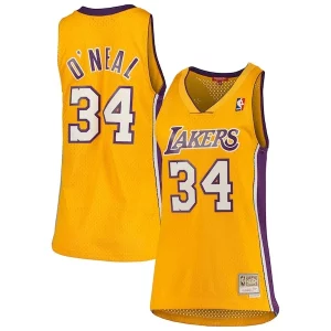 Splendido Shaquille O'Neal Los Angeles Lakers Women's 1999/00 Hardwood Classics Swingman Jersey Gold