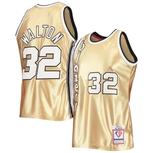 Stupendo Bill Walton Portland Trail Blazers 75th Anniversary 1976/77 Hardwood Classics Swingman Jersey Gold