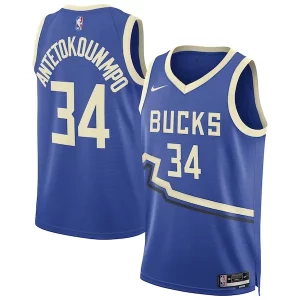 Moderno Prestigioso Giannis Antetokounmpo Milwaukee Bucks Nike Unisex 2024/25 Swingman Player Jersey City Edition Royal