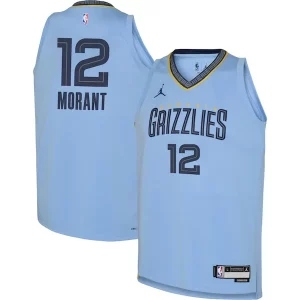 Accattivante Cool Versatile Ja Morant Memphis Grizzlies Jordan Brand Youth Swingman Jersey Statement Edition Light Blue