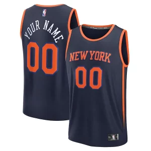 Eccezionale Robusto New York Knicks Custom Fast Break Jersey Navy Statement Edition