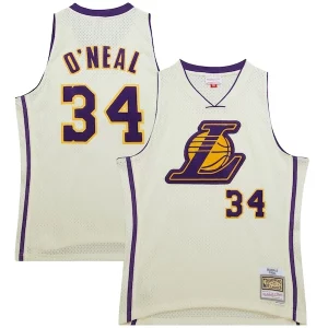 Fantastico Versatile Shaquille O'Neal Los Angeles Lakers Chainstitch Swingman Jersey Cream