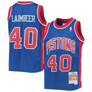Lussuoso Resistente Ottimo Bill Laimbeer Detroit Pistons Youth 1988/89 Hardwood Classics Swingman Jersey Blue