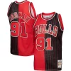 Moderno Carino Dennis Rodman Chicago Bulls Hardwood Classics 1995/96 Split Swingman Jersey Red/Black